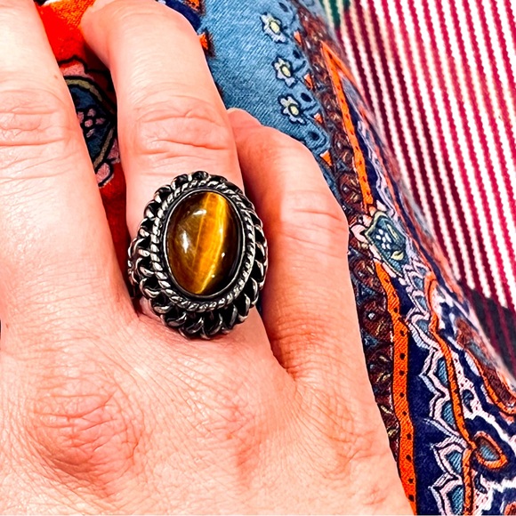 Hand Crafted Jewelry - STERLING TIGER EYE RING